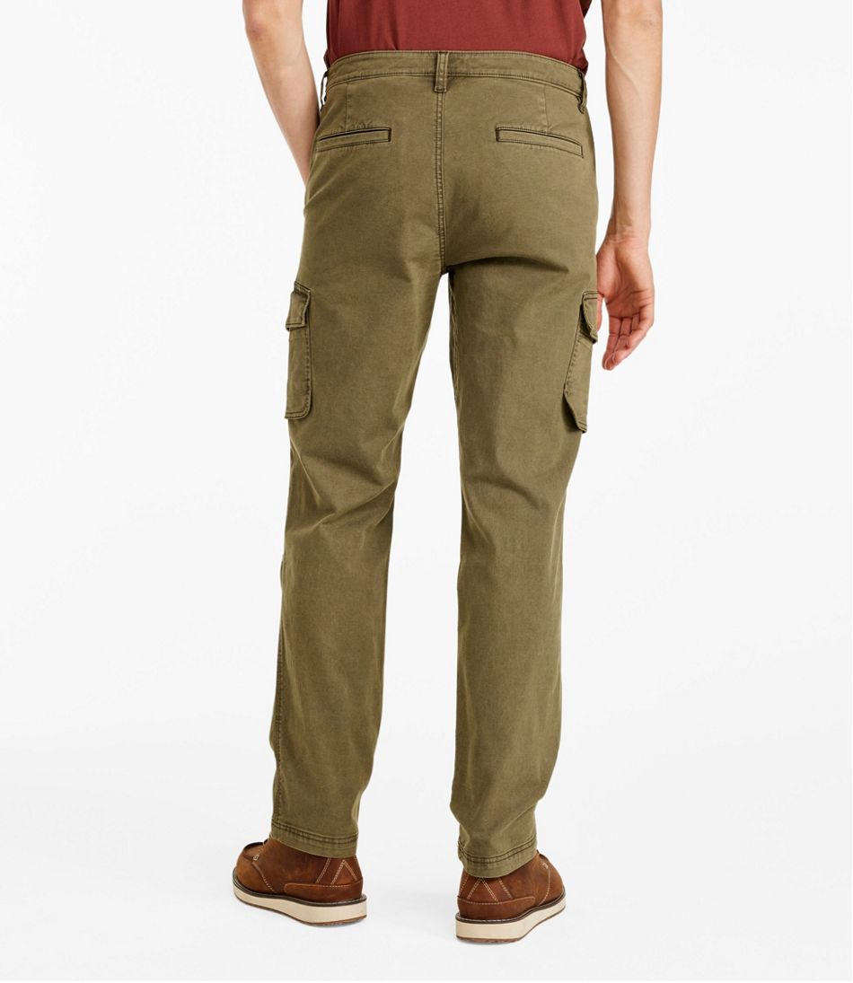 L.L.Bean Signature Stretch Cargo Pants Men's Clothing Antique Olive : 35 36