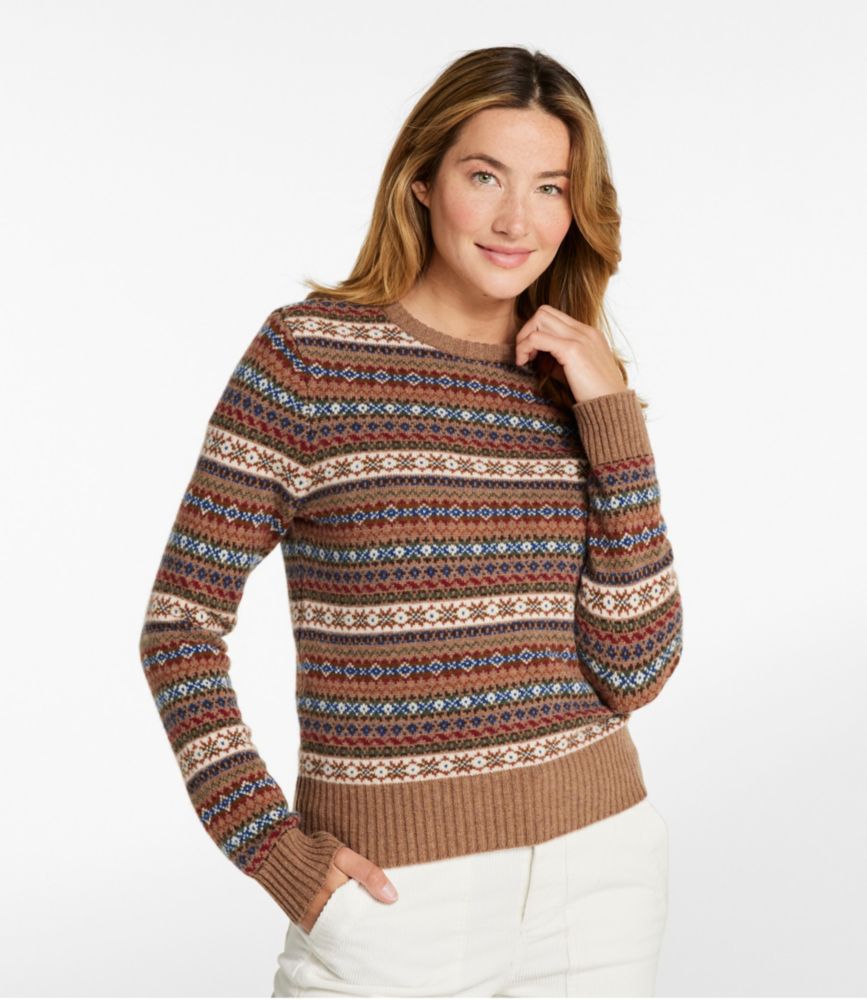 Women's Signature Camp Merino Wool Sweater, Pullover Novelty, Regatta Blue Fair Isle, small image number 2