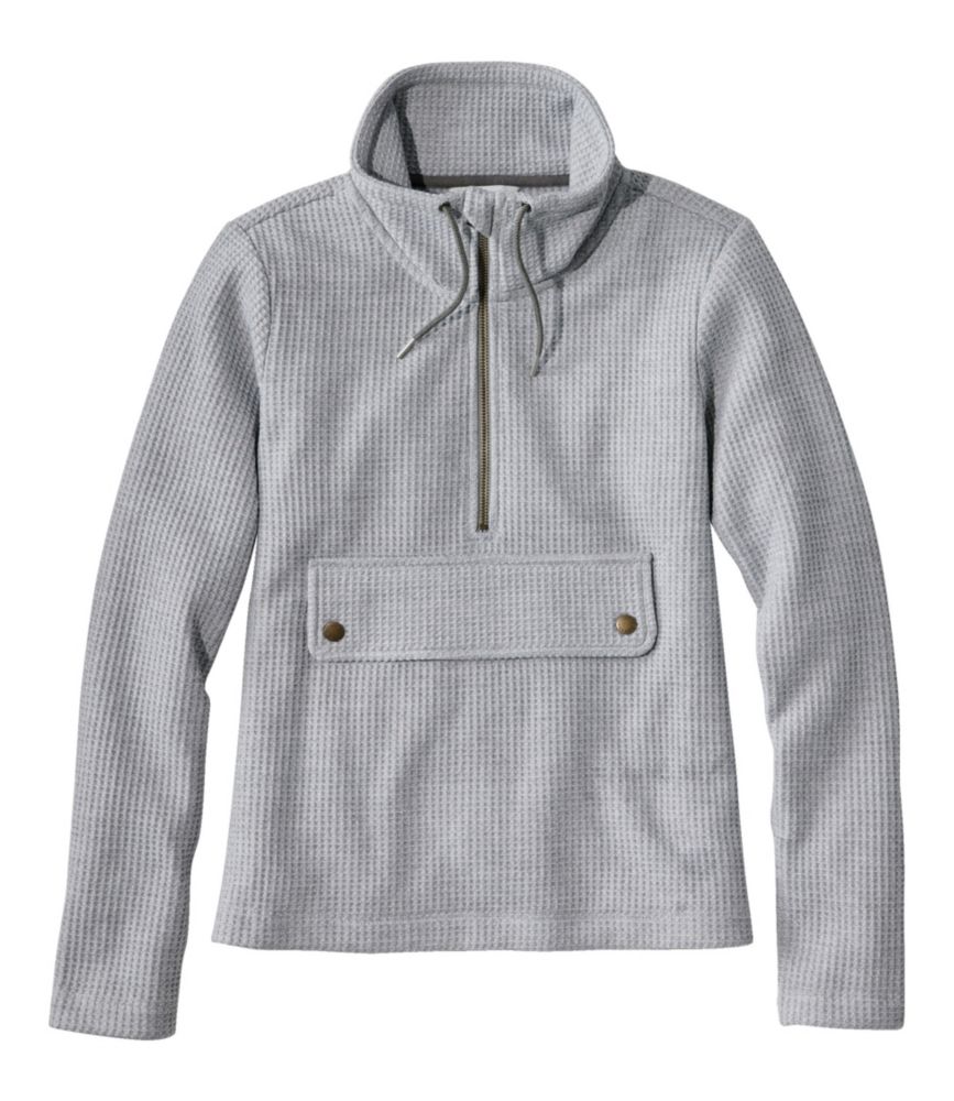 Women's Signature Brushed-Back Waffle Anorak, Gray Heather, small image number 1