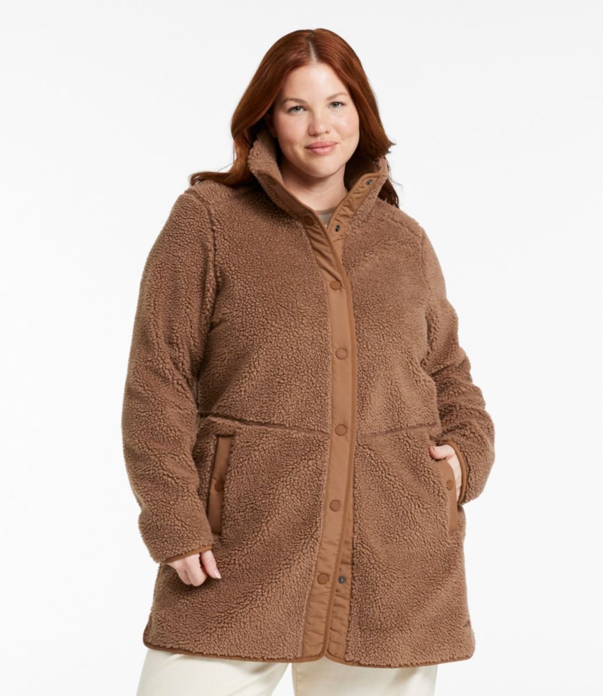 Women's Bean's Sherpa Fleece Coat, Carbon Navy, small image number 2