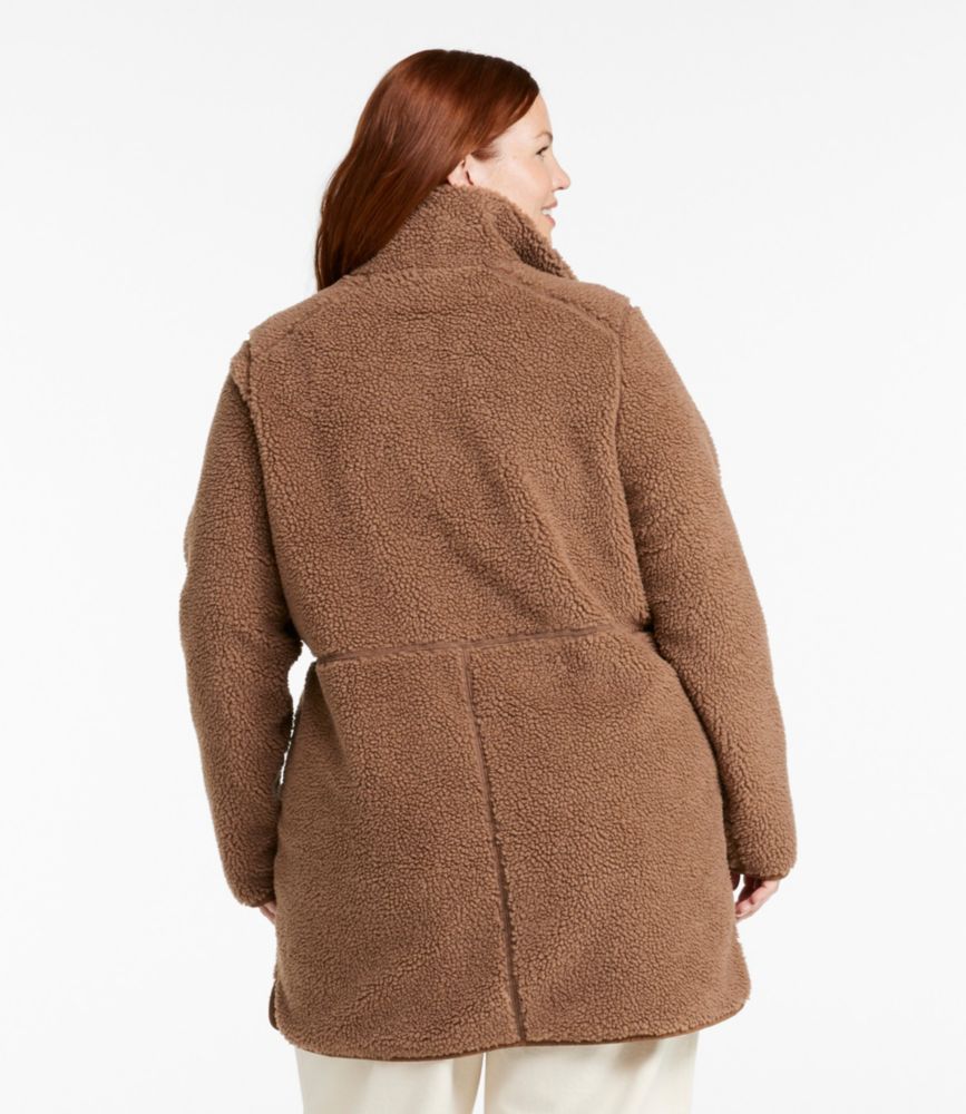 Women's Bean's Sherpa Fleece Coat, Carbon Navy, small image number 3