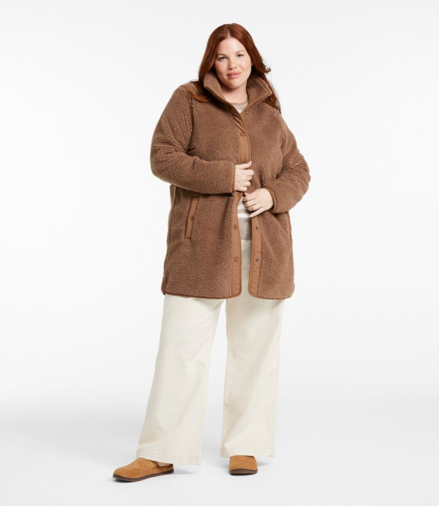 Women's Bean's Sherpa Fleece Coat, Carbon Navy, small image number 4