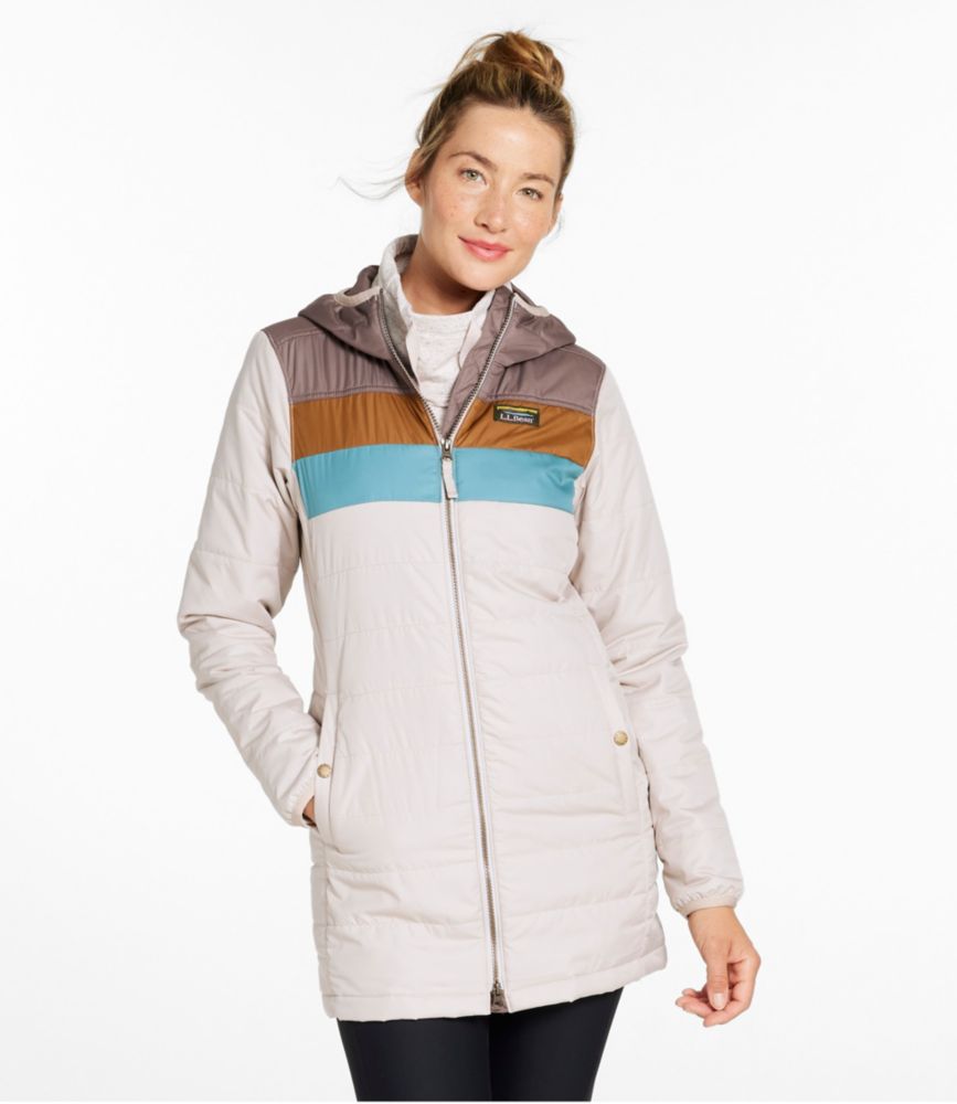 Women's Mountain Classic Puffer Coat, Colorblock, Rosewood/Sea Green, small image number 2