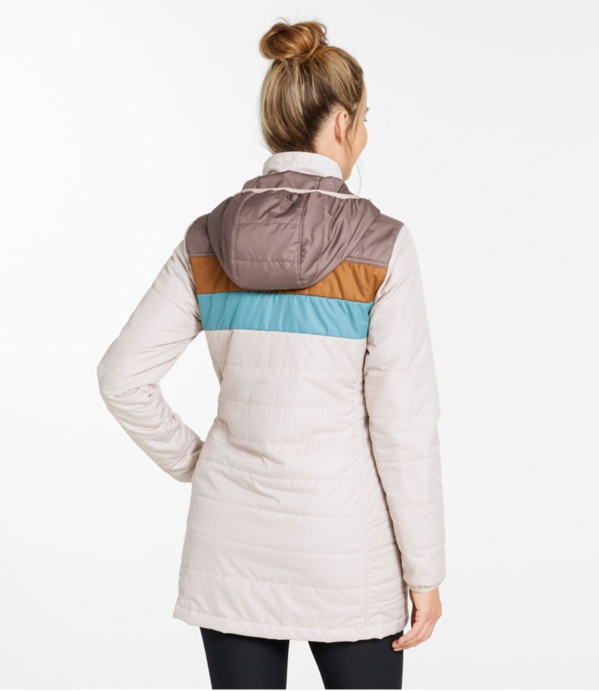 Women's Mountain Classic Puffer Coat, Colorblock, Rosewood/Sea Green, small image number 3