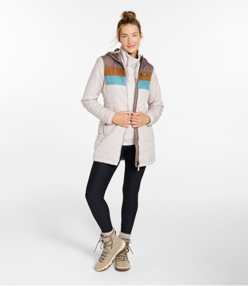 Women's Mountain Classic Puffer Coat, Colorblock, Rosewood/Sea Green, small image number 4