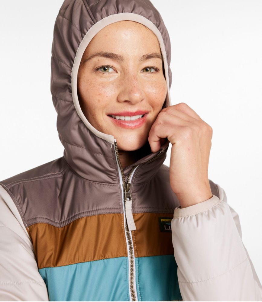 Women's Mountain Classic Puffer Coat, Colorblock, Rosewood/Sea Green, small image number 6