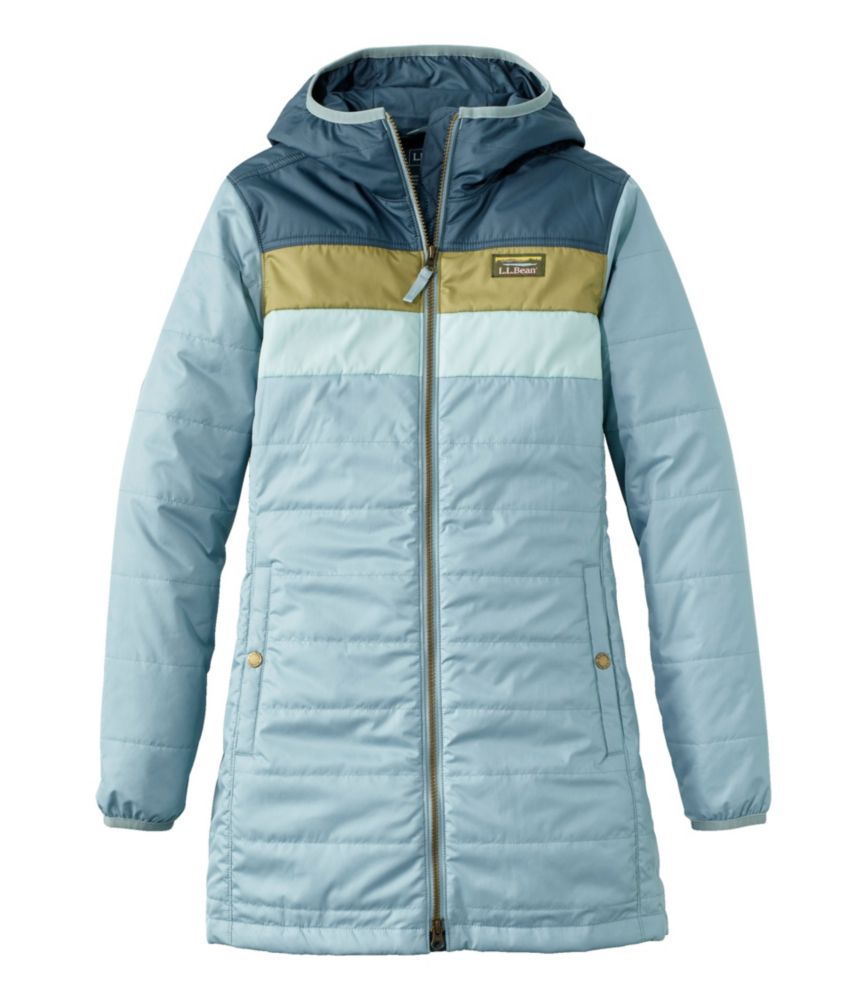 Women's Mountain Classic Puffer Coat, Colorblock, Storm Blue/Steel Blue, small image number 1