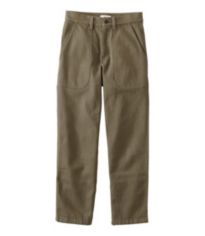Women's Stretch Canvas Cargo Pants, Mid-Rise Straight-Leg Lined