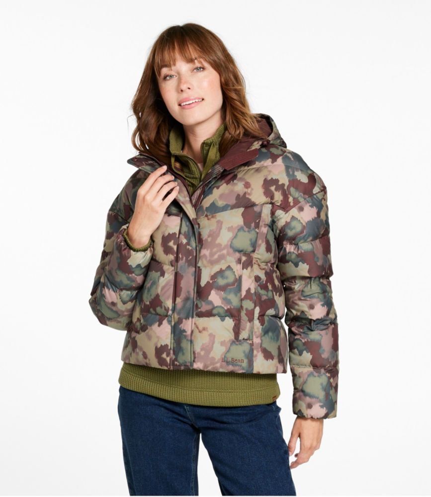 Women's Popham Puffer Jacket, Print, Mauve Taupe Blurred Camo, small image number 2