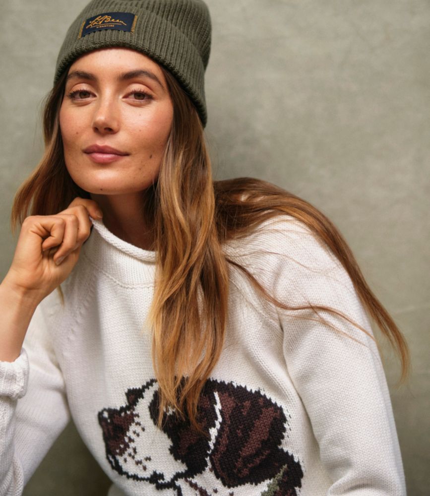 Women's Signature Original Cotton Sweater, Rollneck Novelty