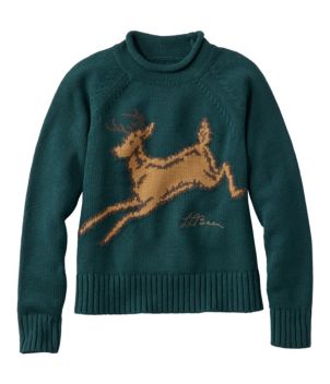 Women's Signature Original Cotton Sweater, Rollneck Novelty