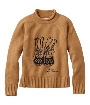 Women's Signature Original Cotton Sweater, Rollneck Novelty