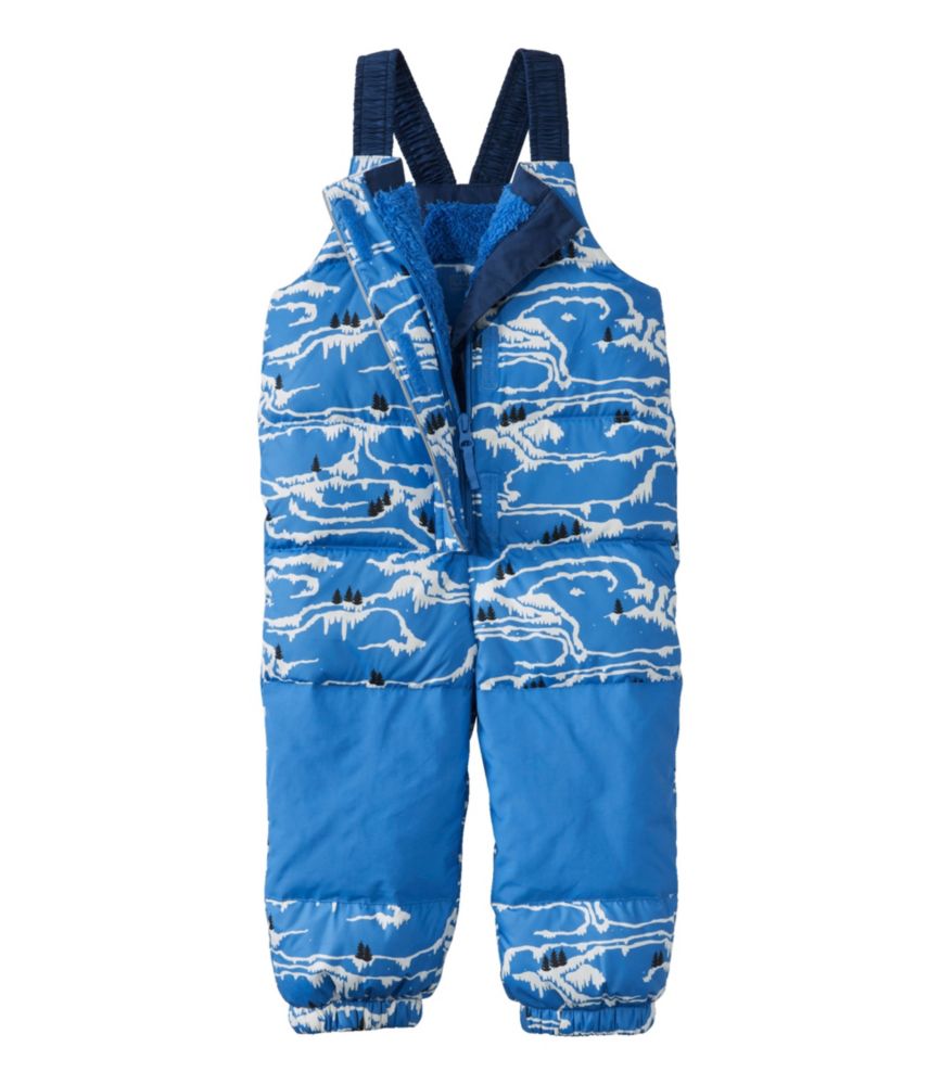 Infants' and Toddlers' L.L.Bean Down Snow Bibs, Print, Cobalt Sea Winter Landscape, small image number 4