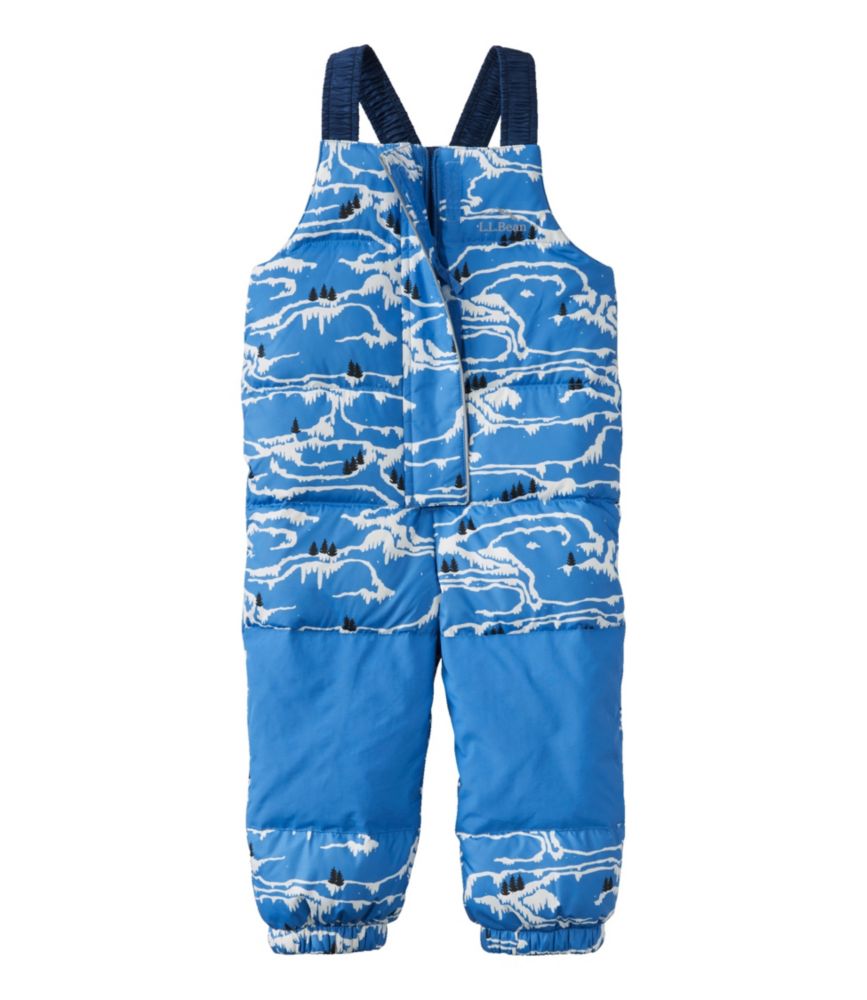 Infants' and Toddlers' L.L.Bean Down Snow Bibs, Print, Cobalt Sea Winter Landscape, small image number 1