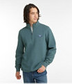 Men's Lakewashed Double-Knit Quarter-Zip Pullover, Deep Olive Heather, small image number 1