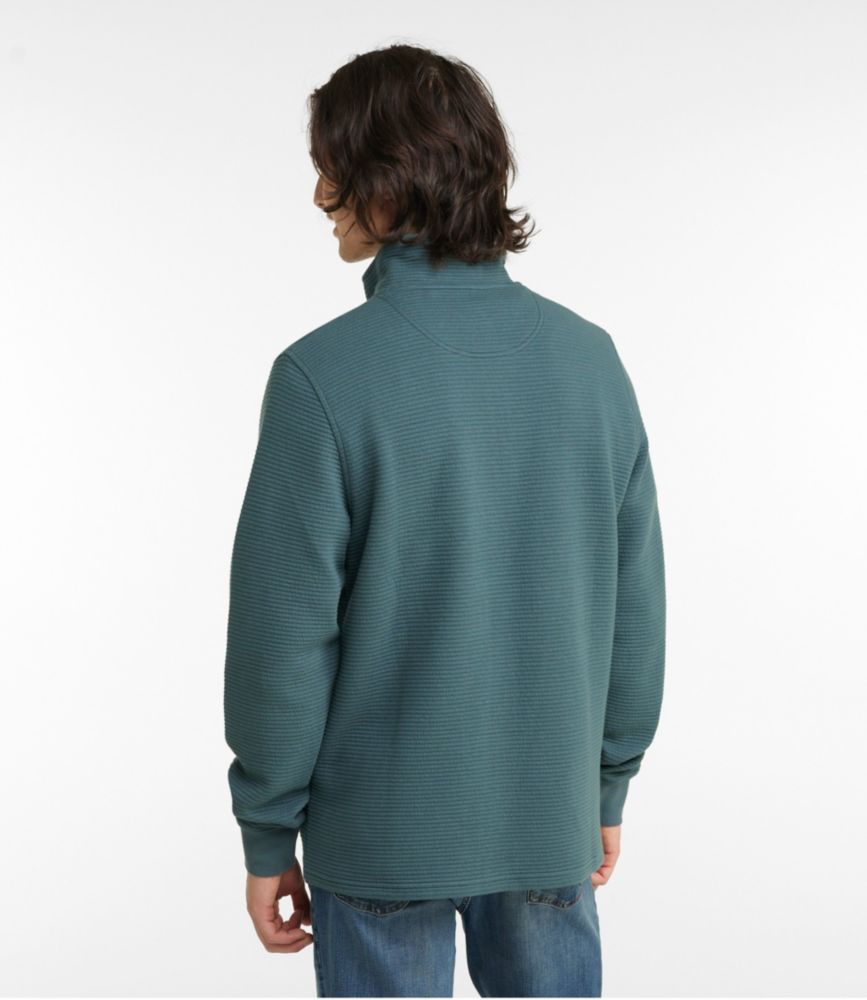 Men's Lakewashed Double-Knit Quarter-Zip Pullover, Brick Orange Heather, small image number 3