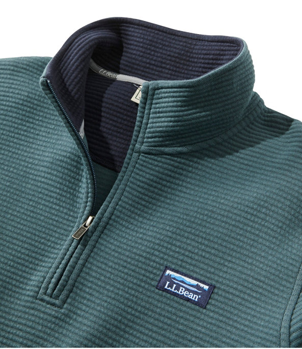 Men's Lakewashed Double-Knit Quarter-Zip Pullover, Classic Navy, large image number 5