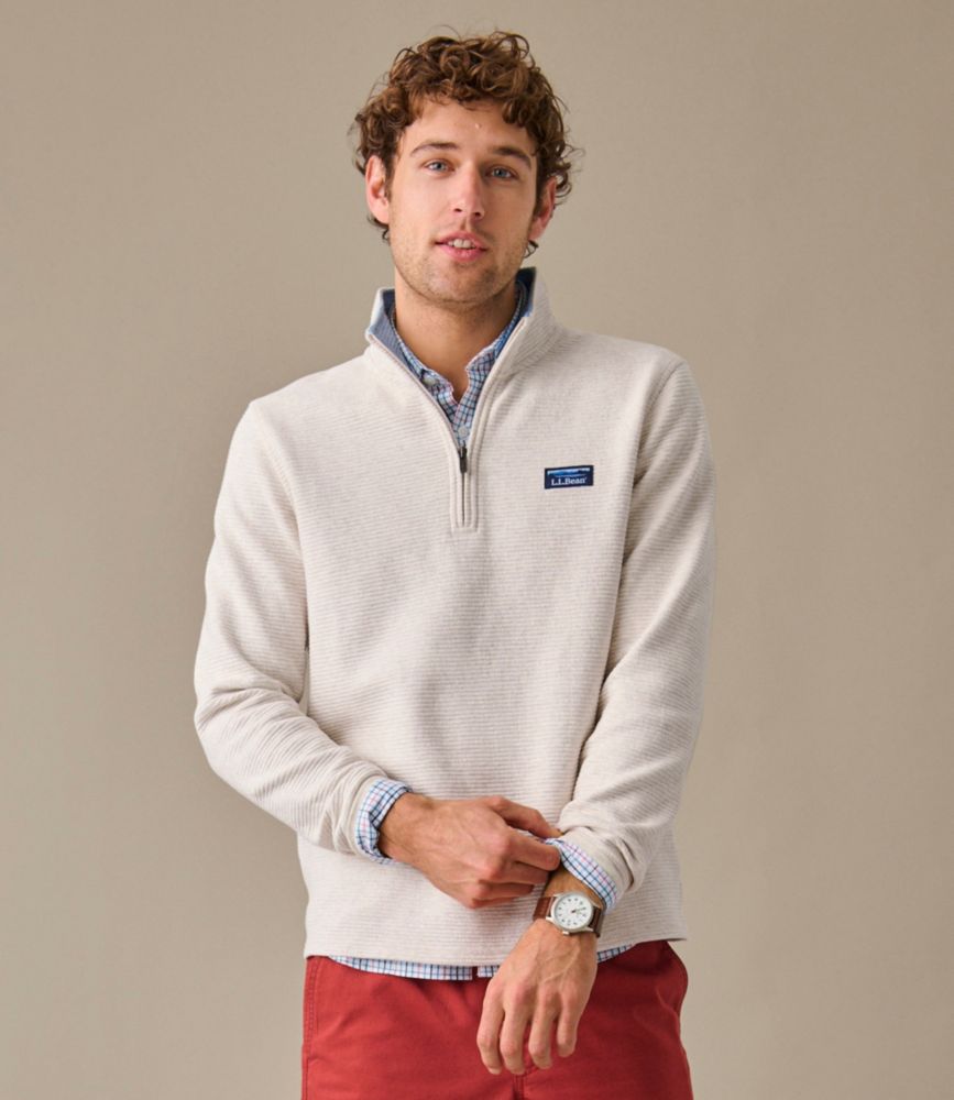 Men's Lakewashed Double-Knit Quarter-Zip Pullover, Brick Orange Heather, small image number 8