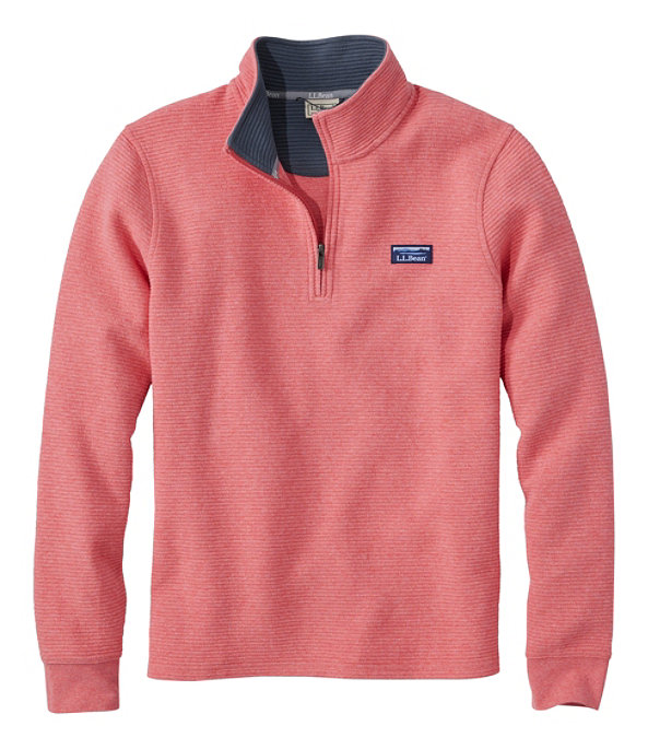 Men's Lakewashed Double-Knit Quarter-Zip Pullover, Dark Salmon Heather, large image number 0