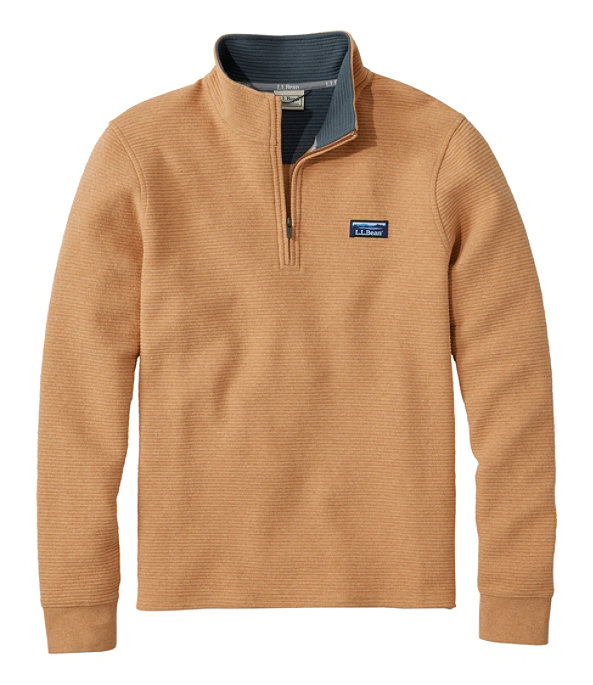 Men's Lakewashed Double-Knit Quarter-Zip Pullover, Barley Heather, large image number 0