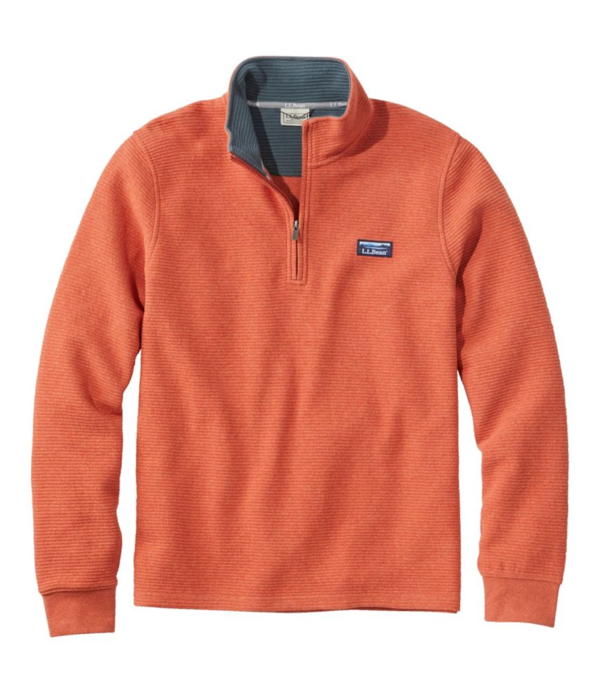 Men's Lakewashed Double-Knit Quarter-Zip Pullover, Brick Orange Heather, small image number 1