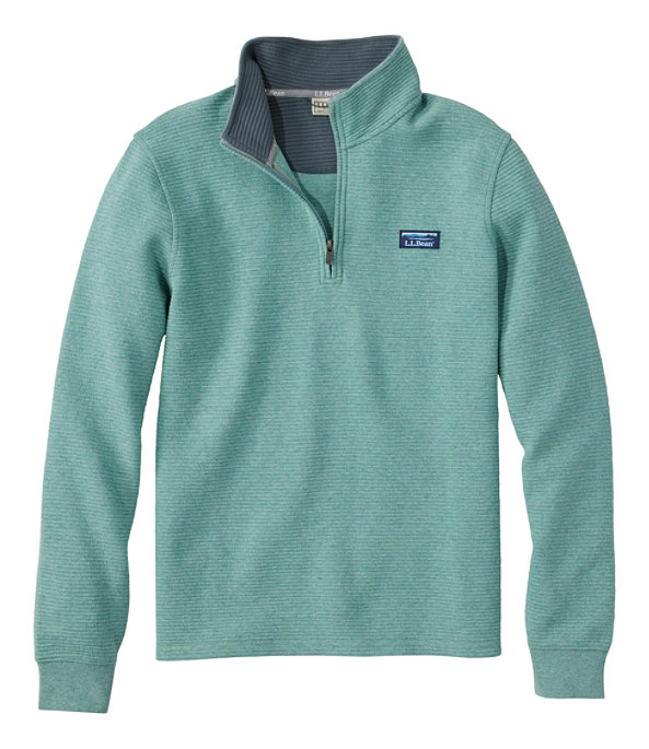 Men's Lakewashed Double-Knit Quarter-Zip Pullover, Faded Sage Heather, large image number 0