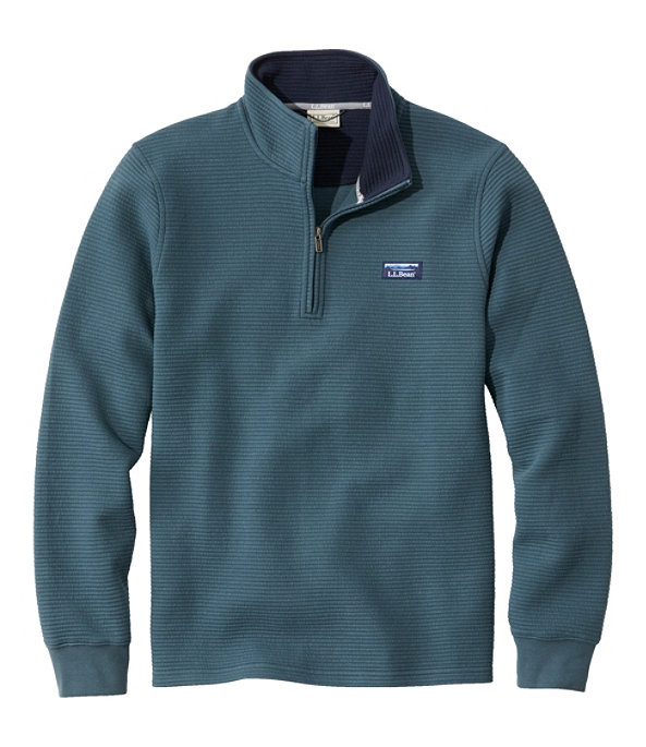 Men's Lakewashed Double-Knit Quarter-Zip Pullover, Rangeley Blue, large image number 0