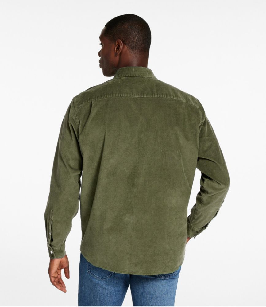 Men's Comfort Stretch® Corduroy Shirt, Long-Sleeve, Traditional Untucked Fit, Silver Birch, small image number 3
