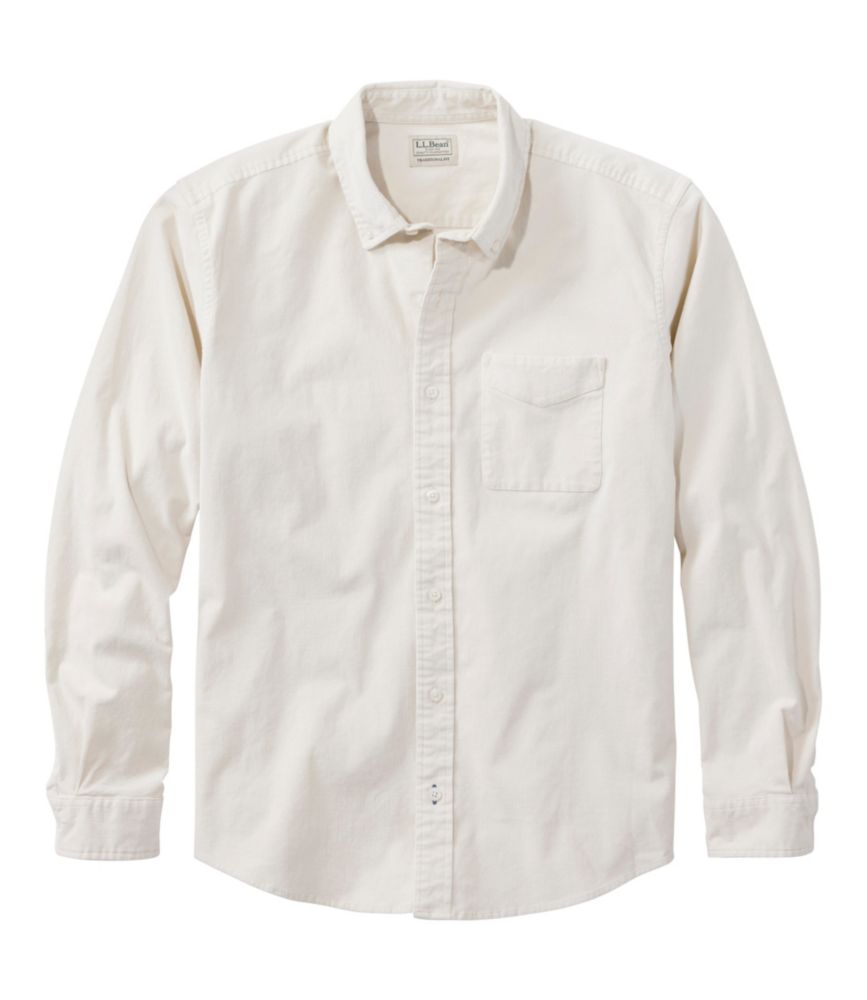 Men's Comfort Stretch® Corduroy Shirt, Long-Sleeve, Traditional Untucked Fit, Silver Birch, small image number 1