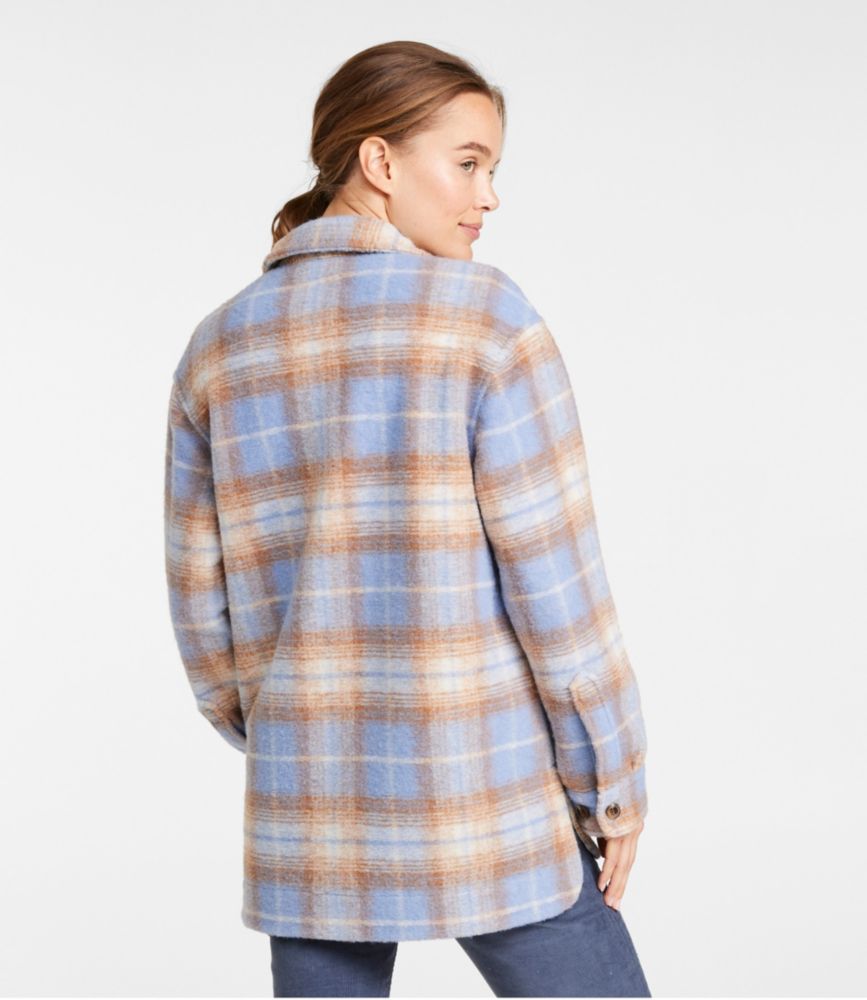 Women's Brushed Plaid Shacket, Classic Navy, small image number 3