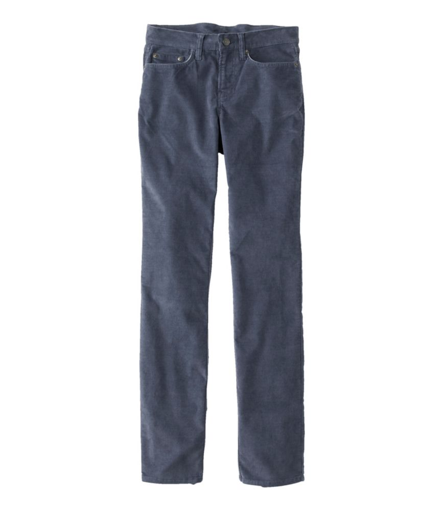 Women's BeanFlex Five-Pocket Corduroy Pants, Mid-Rise Straight-Leg, Gunmetal Gray, small image number 1