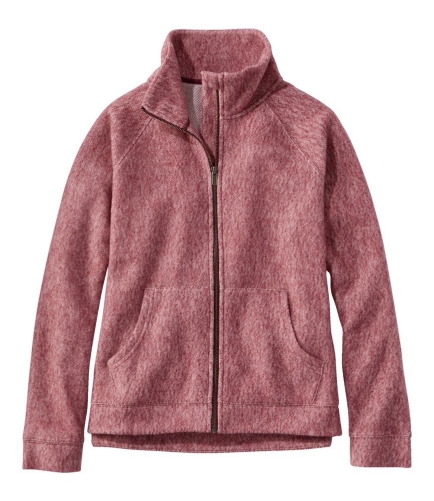 Women's Heritage Marled Fleece, Zip Cardigan, Deep Wine Heather, small image number 1