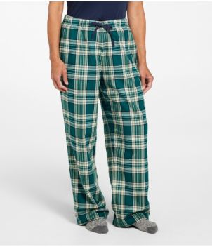 L.L.Bean Flannel Sleep Pants, Plaid Fleece-Lined