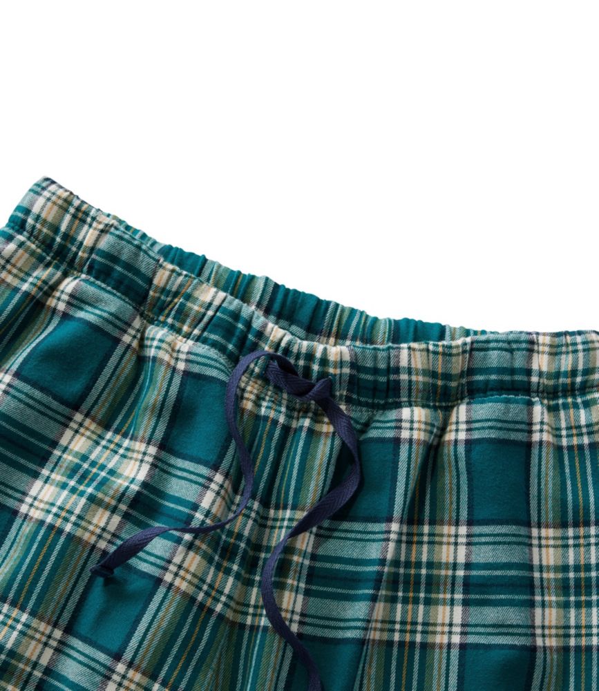 L.L.Bean Flannel Sleep Pants, Plaid Fleece-Lined, Deep Teal Green Plaid, small image number 4