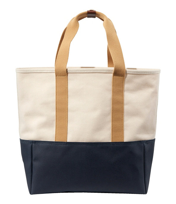 L.L.Bean Nor'Easter Tote Bag Bags Classic Navy/Cream/Canyon Khaki : One Size