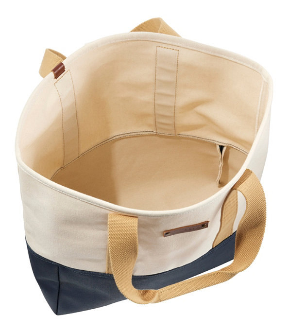 Nor'easter Open-Top Tote Bag, Classic Navy/Cream/Canyon Khaki, large image number 2