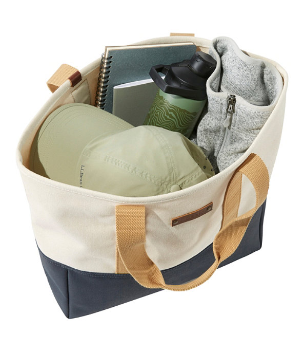 Nor'easter Open-Top Tote Bag, Classic Navy/Cream/Canyon Khaki, large image number 3