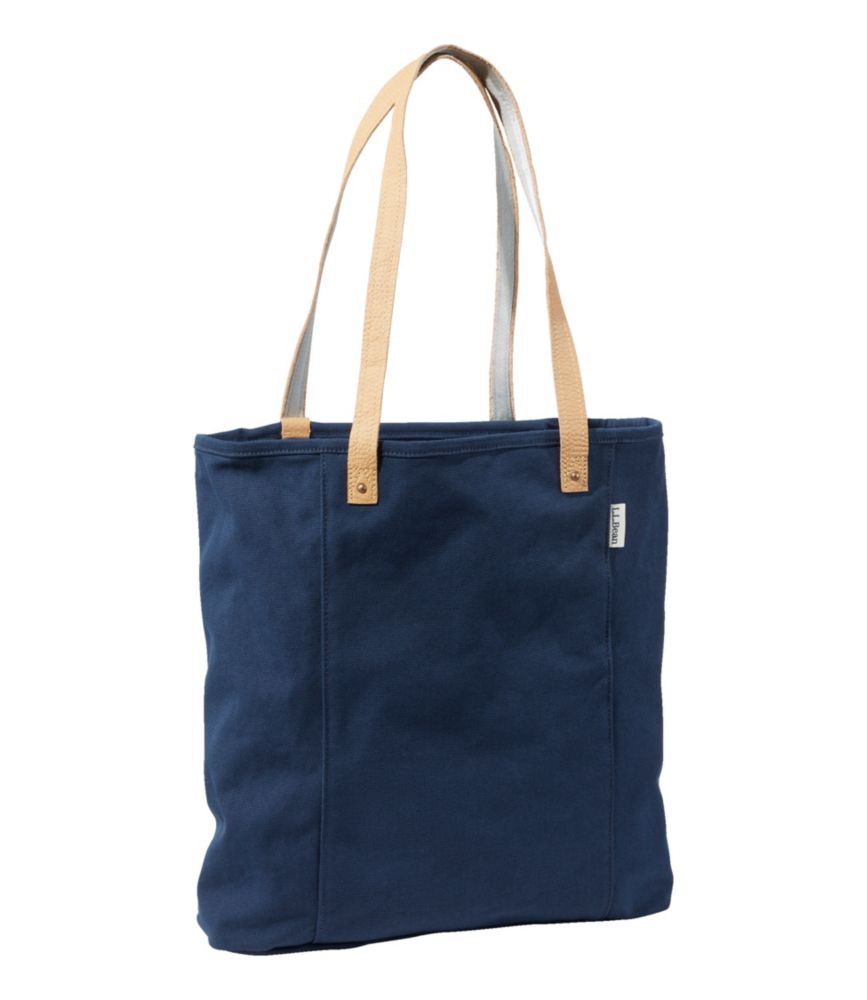 Leather-Handle Essential Tote Bag