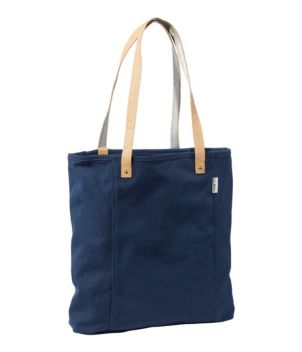 Leather-Handle Essential Tote Bag