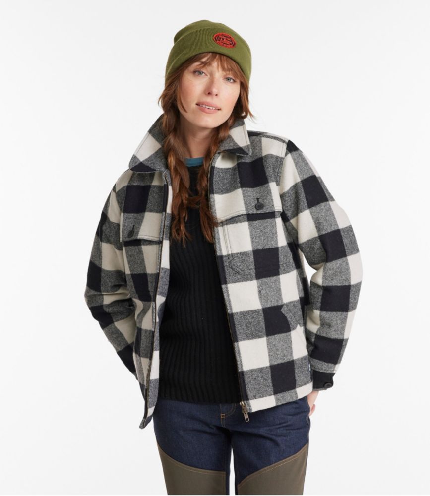 Women's Maine Guide Zip Front Jac-Shirt with Primaloft, Plaid, Coal Buffalo, small image number 2