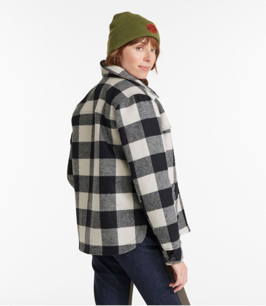 Women's Maine Guide Zip Front Jac-Shirt with Primaloft, Plaid, Coal Buffalo, small image number 3