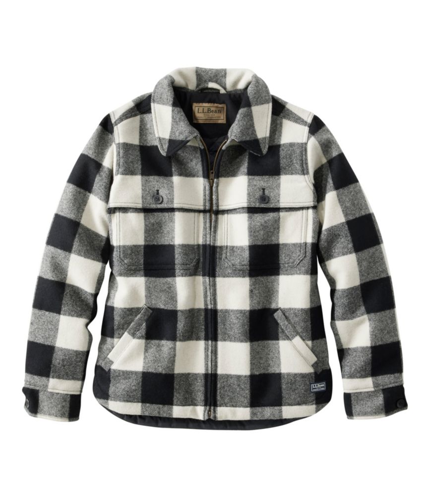 Women's Maine Guide Zip Front Jac-Shirt with Primaloft, Plaid, Coal Buffalo, small image number 1