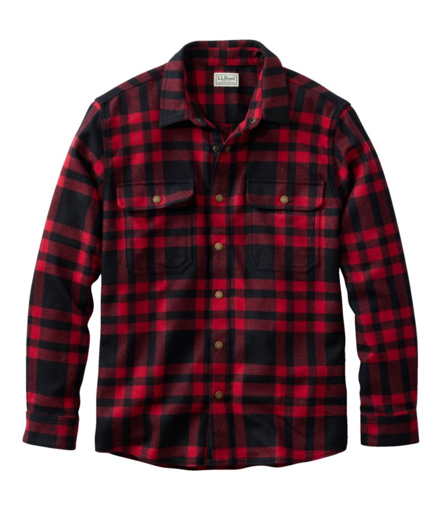 Men's Maine Guide Lightweight Merino Wool Field Shirt, Plaid