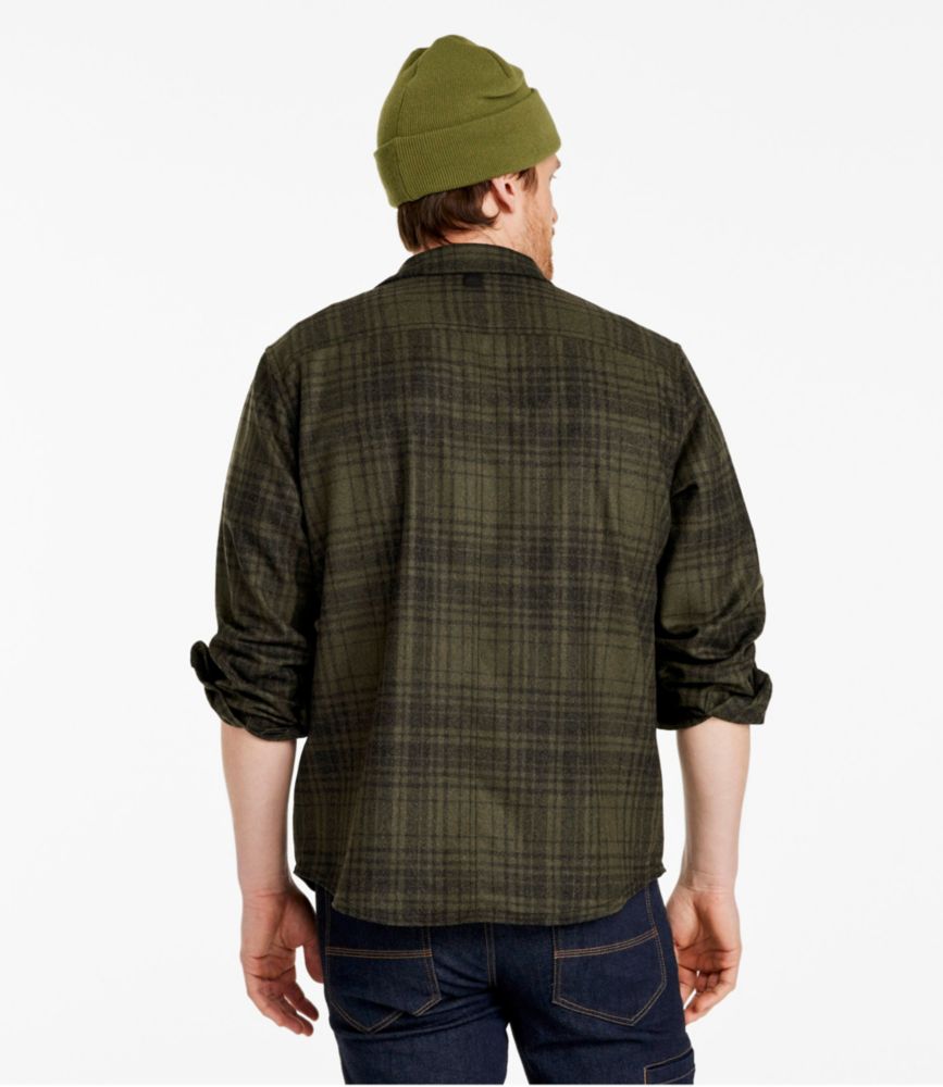 Men's Maine Guide Lightweight Merino Wool Field Shirt, Plaid, Forest Shade Plaid, small image number 3