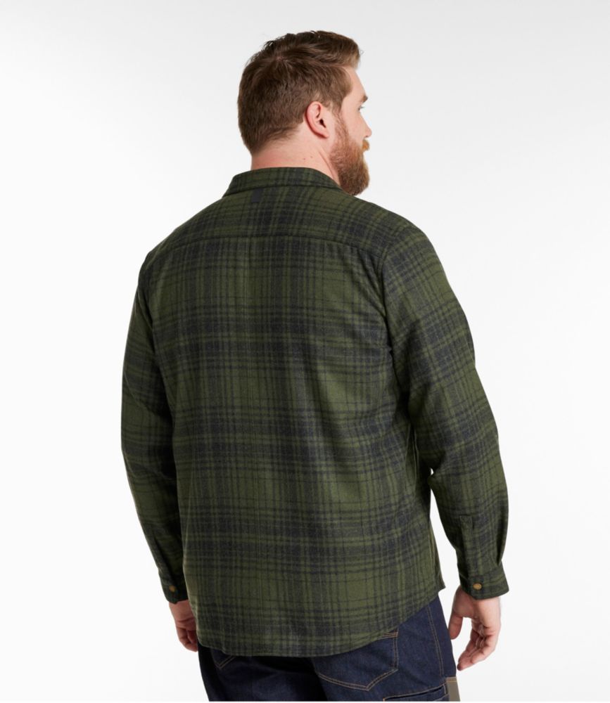 Men's Maine Guide Lightweight Merino Wool Field Shirt, Plaid, Forest Shade Plaid, small image number 5