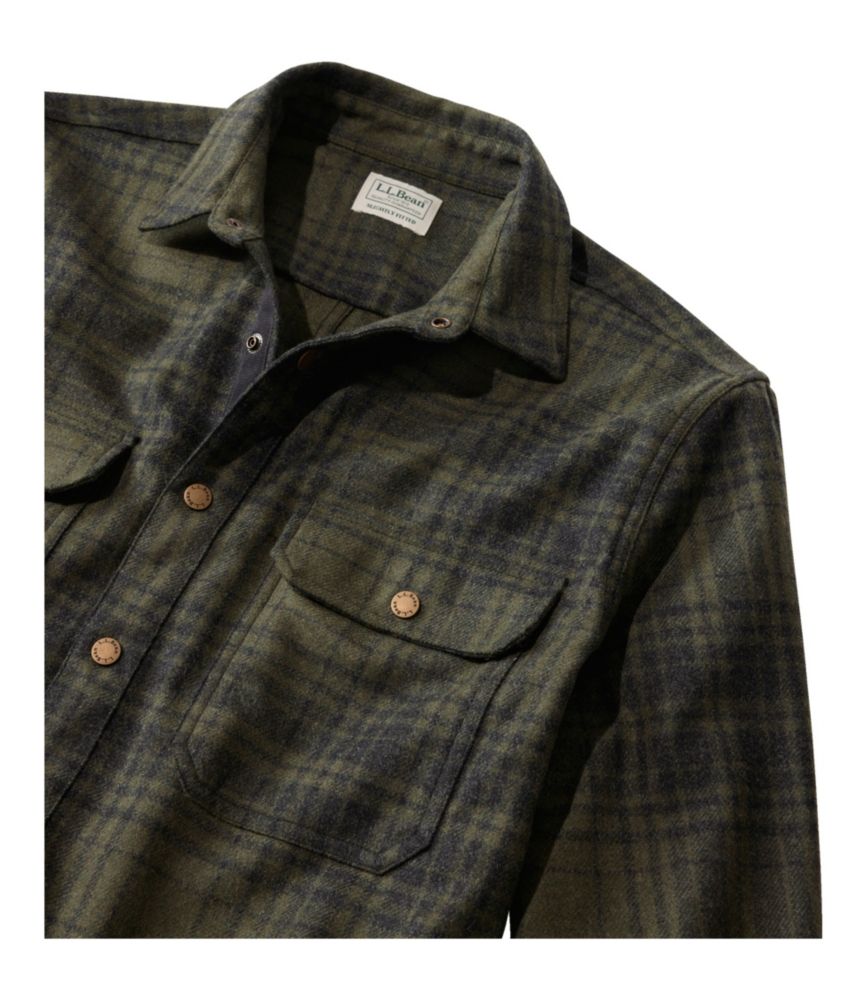 Men's Maine Guide Lightweight Merino Wool Field Shirt, Plaid, Forest Shade Plaid, small image number 6