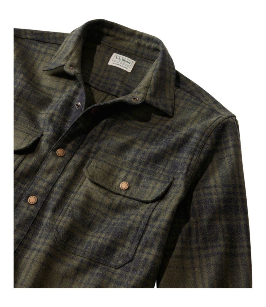 Men's Maine Guide Lightweight Merino Wool Field Shirt, Plaid, Barley Plaid, small image number 6