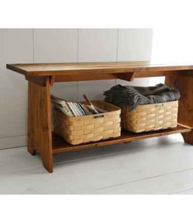 Rustic Wooden Mudroom Bench, Large