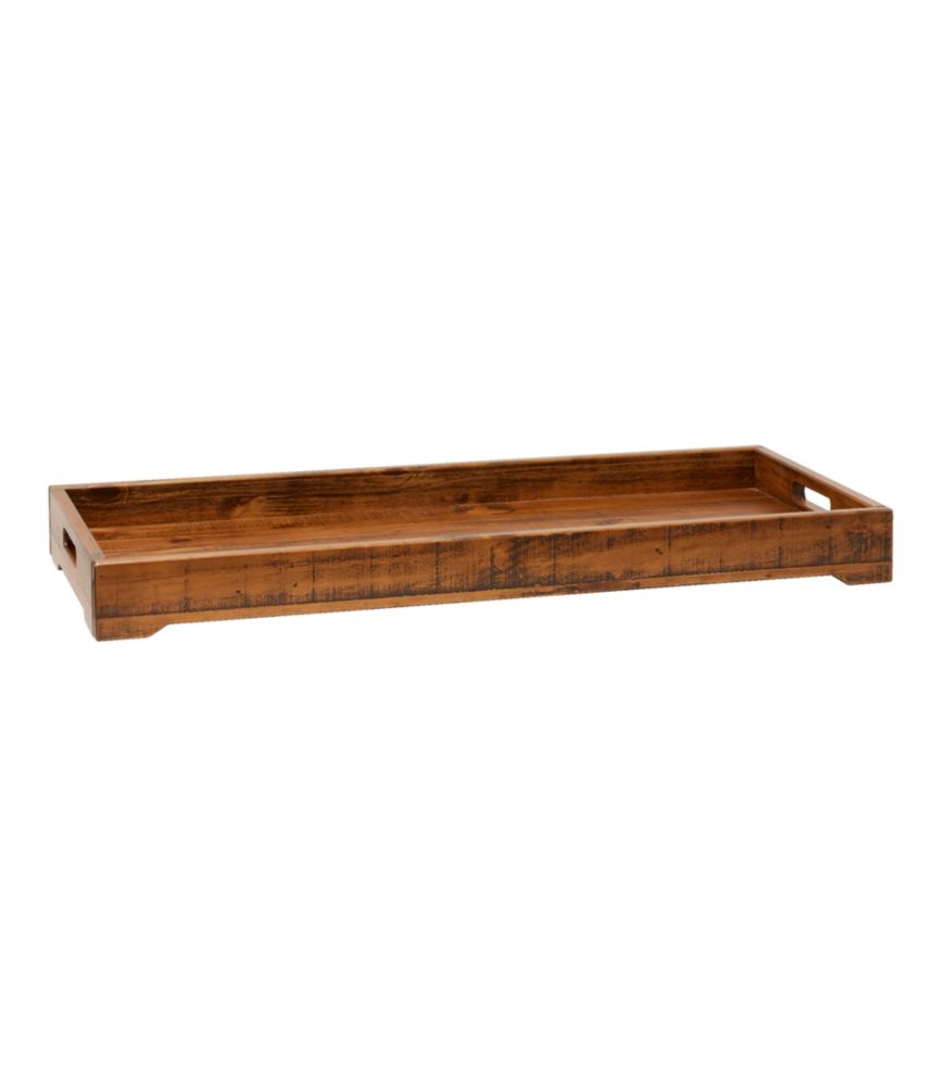 Rustic Wooden Boot Tray, Dark Natural, small image number 1