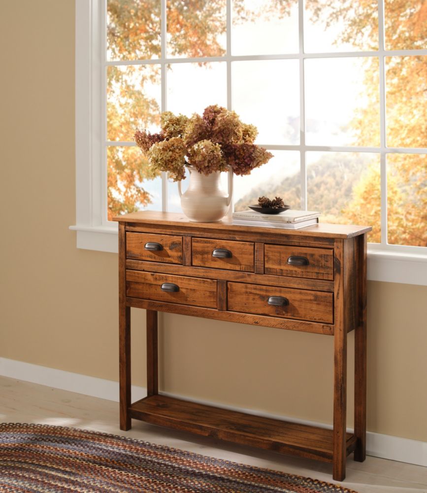 Rustic Wooden Hall Console Table, Dark Natural, small image number 2